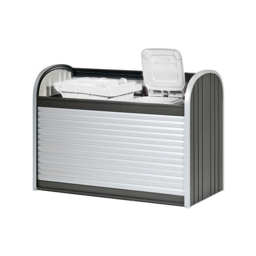 Biohort StoreMax Gartenbox Mülltonnen- und Geräteschrank Dunkelgrau-Metallic B: 163 cm, H: 120 cm, T: 78 cm - Bild 3