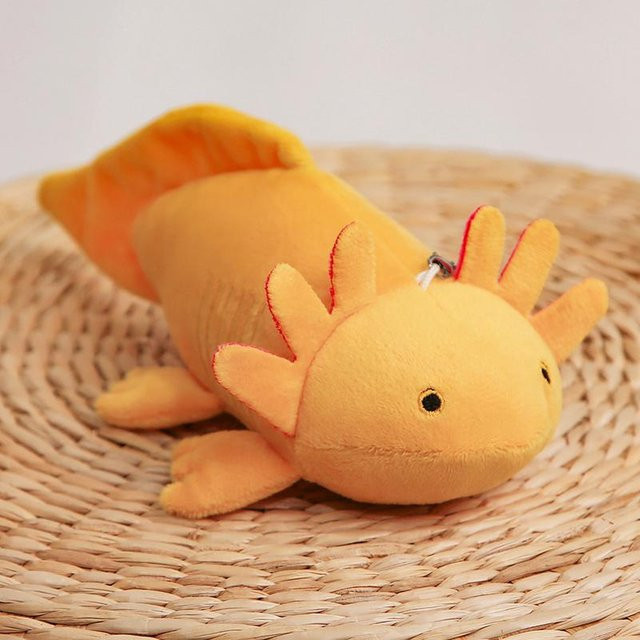 Yiran toy Axolotl Anhängerpuppe, Plüschtier, Rosa Gelb Grau Blau, 23cm - Bild 1