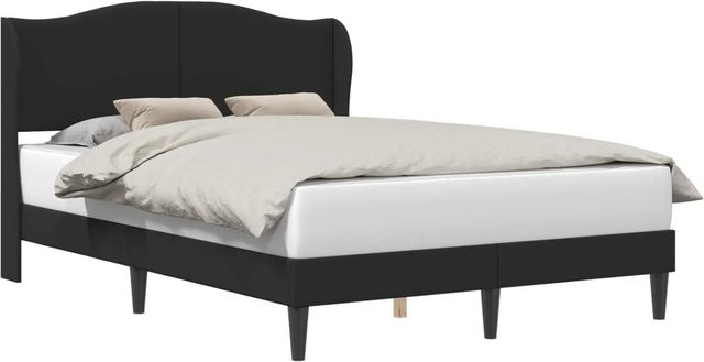 vidaXL Bettrahmen mit Kopfteil in Schwarz aus Kunstleder, B/T/H: 164 x 160 x 202 cm - Bild 1