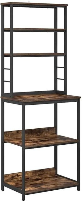 vidaXL Küchenregal aus Holzwerkstoff und Stahl in Rauchéiche, Farbe Braun, B/T/H: 60 x 40 x 168 cm - Bild 1
