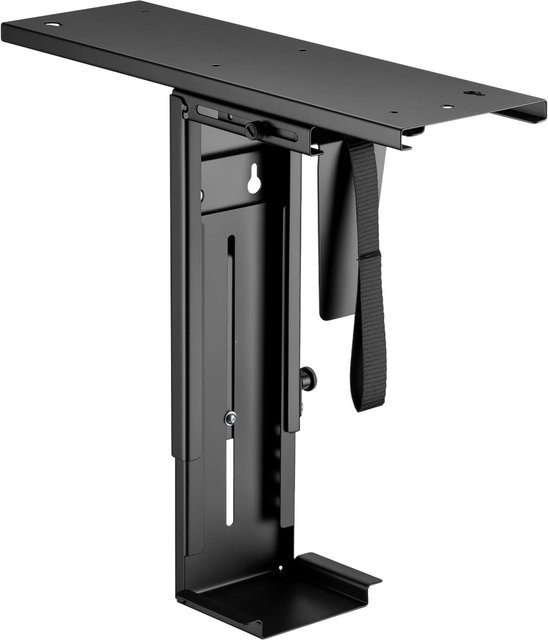 Wiltec Untertisch PC-Halterung in Schwarz mit 360° schwenkbarer Gleitschiene für Gehäuse bis 10 kg - Bild 1