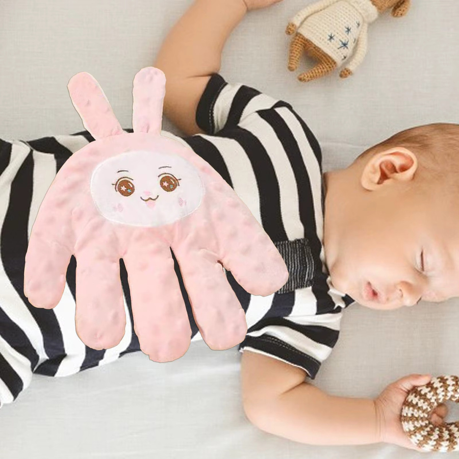 Baby-Schlafkissen als beruhigendes Liege- und Kuschelkissen für Säuglinge mit Fernbedienung für Handflächenkontakt in Weiß oder Pink - Bild 2