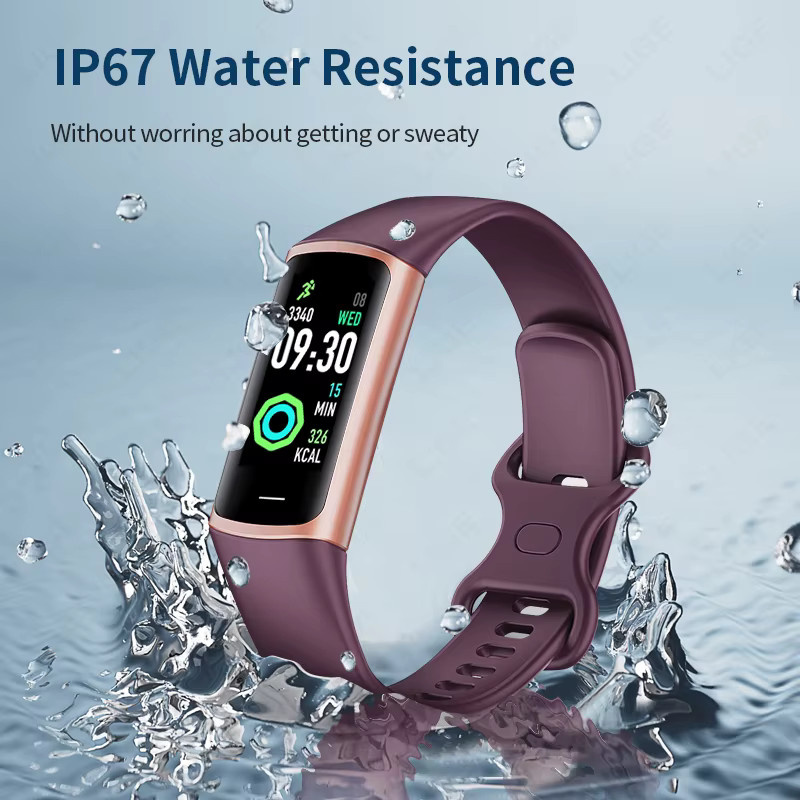 LIGE Smartwatch Fitness Tracker mit Gesundheitsmonitor, Wasserdichtes Sport Smart Armband für Android und iOS, Pink/Roségold - Bild 3