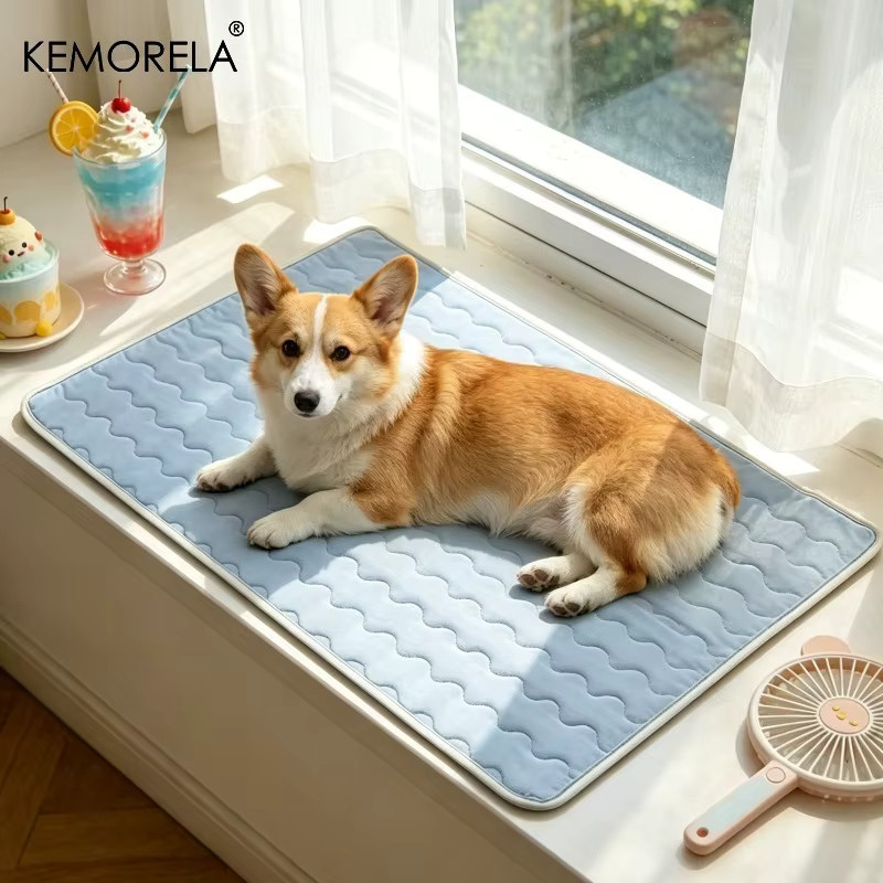 KEMORELA Sommer-Hundekühlmatte in Blau, waschbare und geruchsabweisende Hundetrainingsunterlage für alle Jahreszeiten - Bild 2