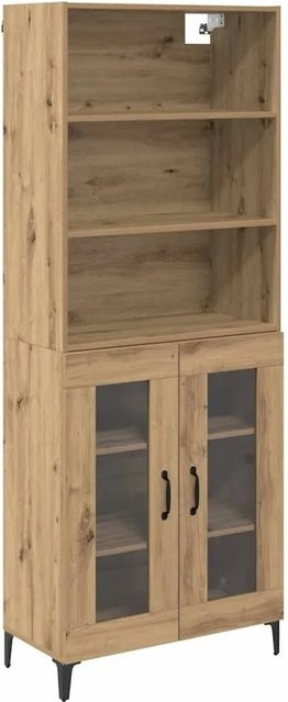 vidaXL Highboard Artisan-Eiche in Braun mit Schranktüren und Regalfächern, B/T/H: 69,5 x 34 x 180 cm - Bild 1
