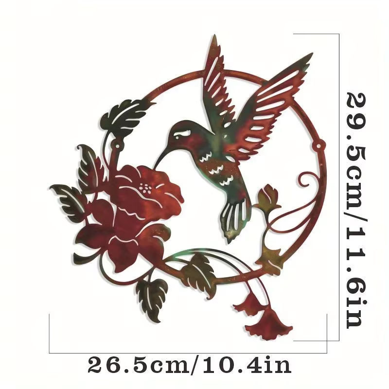 CIFBUY Wanddekoration Kolibri aus Metall rund - Bild 3