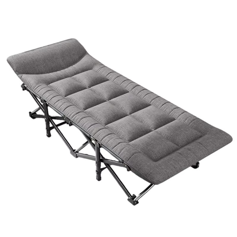 HGTUGO Klappbares Campingbett Grau mit Kissen und Seitentaschen, Tragbares Outdoor-Campingbett für Erwachsene mit 200 kg Tragkraft - Bild 9