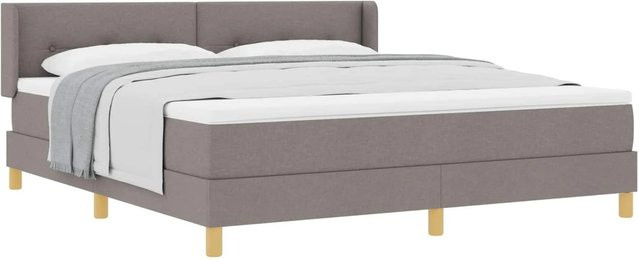 vidaXL Boxspringbett mit Matratze in Taupe, B/T/H: 180 x 200 x 183 cm, Stoffbezug in Beige und Grau - Bild 1