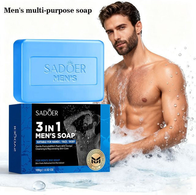 SADOER 3-in-1 Gesicht- und Handreiniger mit Aloe Vera, Herren - Bild 1