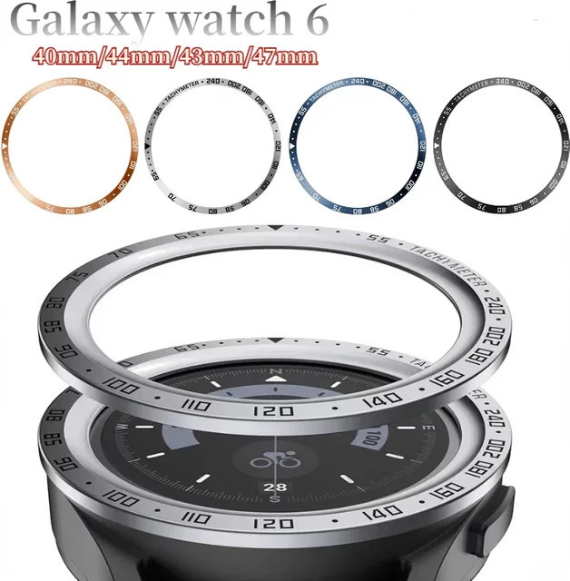 CAOWTAN Metalllünette für Samsung Galaxy Watch 6/5/4, Schwarz - Bild 1