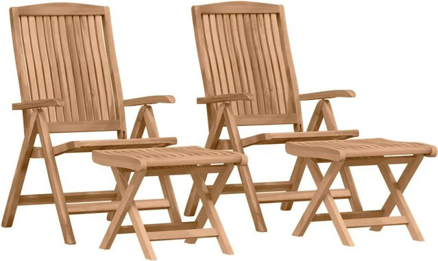 vidaXL Garten Lounge Set 4-teilig aus massivem Teakholz in Braun - Bild 1