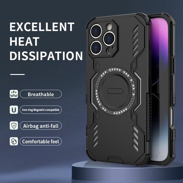 Magnetische Xiaomi Handyhülle mit Wärmeableitung und stoßfestem Schutz in Schwarz oder Grün - Bild 1