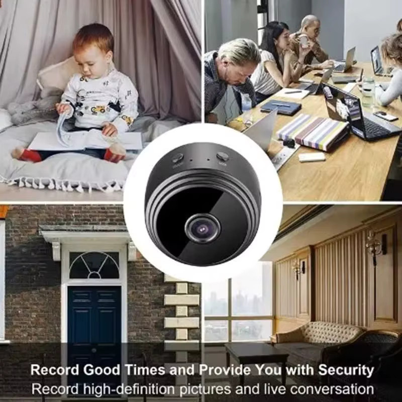 A9 Mini Überwachungskamera mit Wifi, 1080P HD Video, Nachtsicht und Smart Home Funktion, Schwarz - Bild 3
