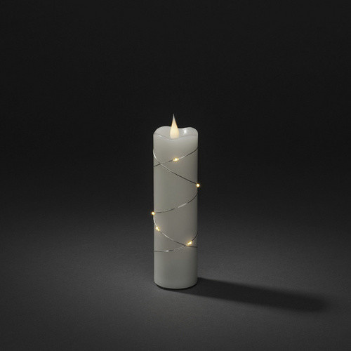 Konstsmide LED-Echtwachskerze Weiß mit 3D-Effekt und Timer, Durchmesser: 5 cm, Höhe: 17,8 cm - Bild 2