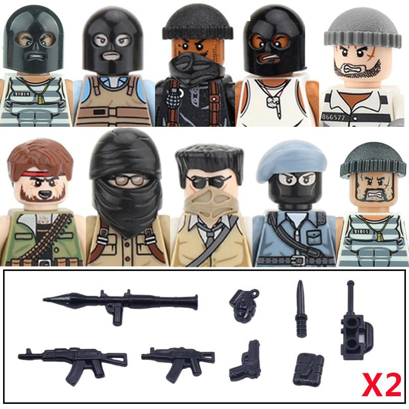 Brangdy Stadt Zubehör MOC Schurken Gangster Figuren, Baustein, ab 14 Jahre - Bild 3