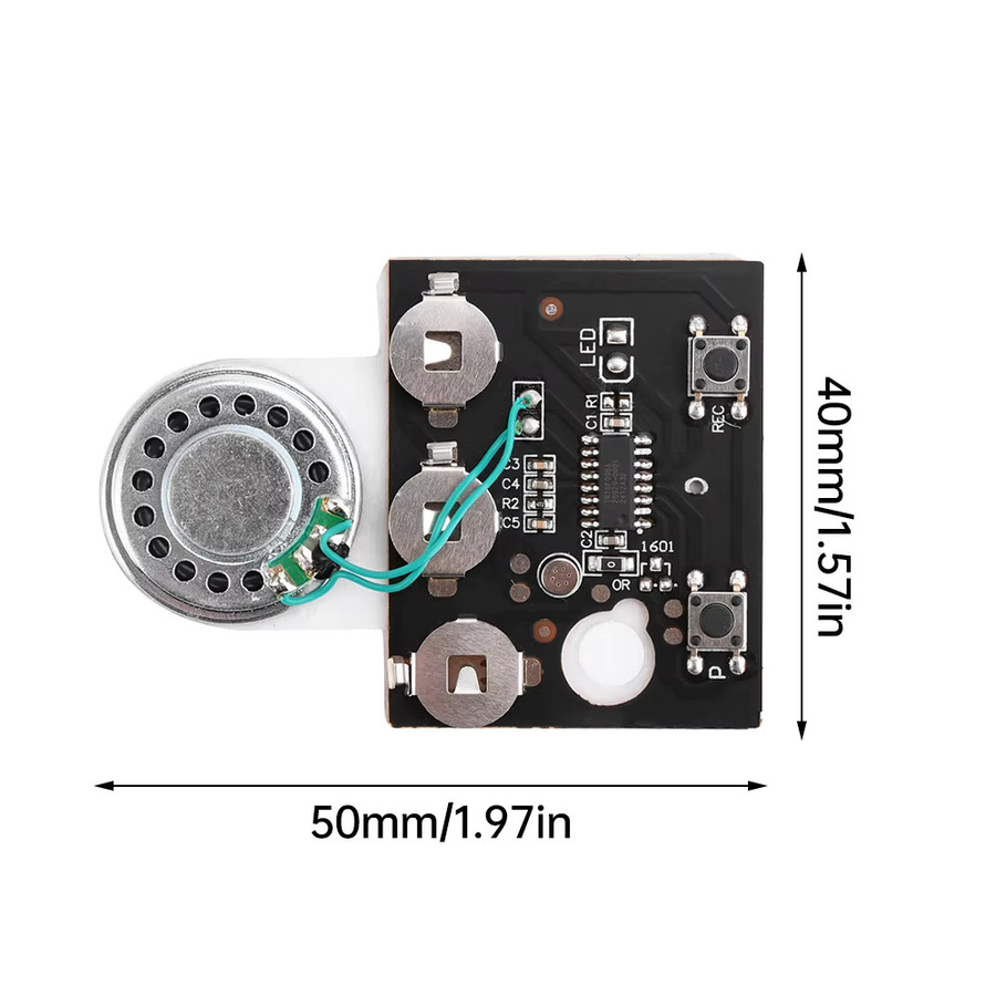 diymore Programmierbares Audio Modul mit 30s Sound Voice Recorder und lichtempfindlicher Tastensteuerung in Schwarz für DIY Grußkarten - Bild 3