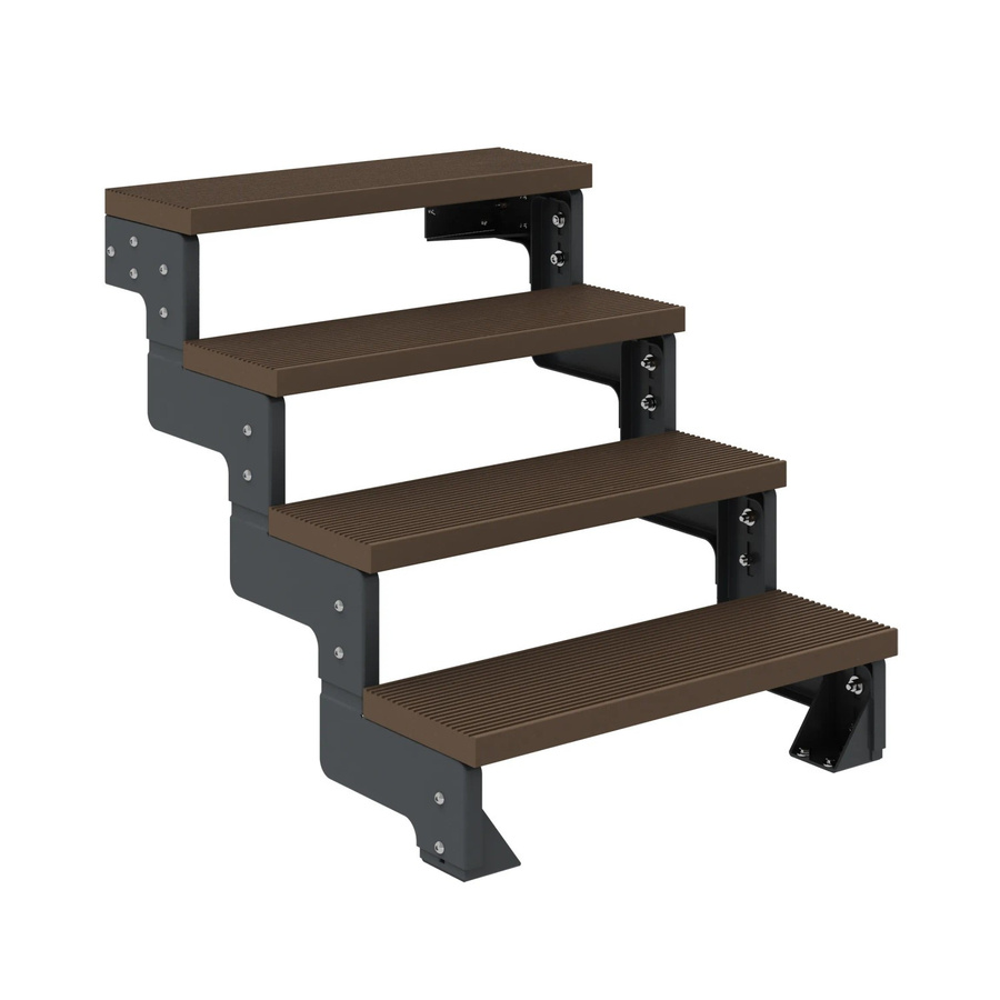 Dolle Außentreppe Gardentop in Anthrazit und Braun mit 4 Stufen und einer Breite von 80 cm ohne Geländer - Bild 2