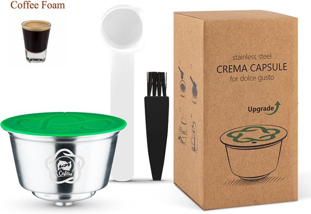 i Cafilas Wiederverwendbare Metallkapseln für Nescafe Dolce Gusto Piccolo XS Lumio aus Edelstahl in Silber - Bild 1