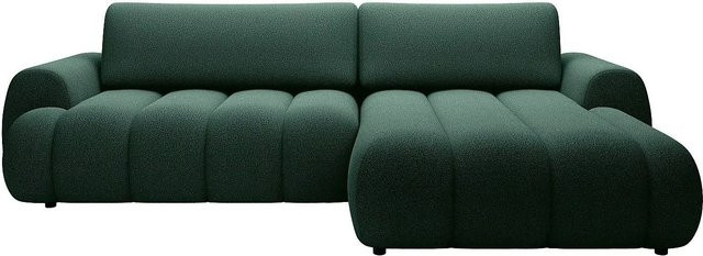 Vente-unique Schlafsofa Fridora in Tannengrün, L-Form mit Schlaffunktion und Armlehnen, Breite: 272 cm - Bild 1