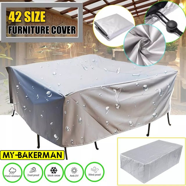 MY·BAKERMAN Wasserdichte Gartenmöbel Schutzhülle für Stühle, Sofa und Tisch in Grau/Silber - Bild 1