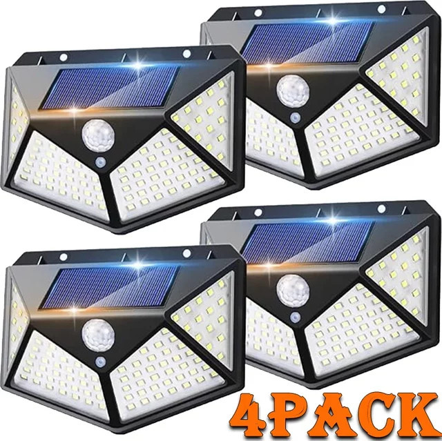 KDULIT 4er-Set LED Solar Wandleuchten mit Bewegungssensor, Outdoor Solar Laternen für Garten und Außenbereich, Weiß - Bild 1