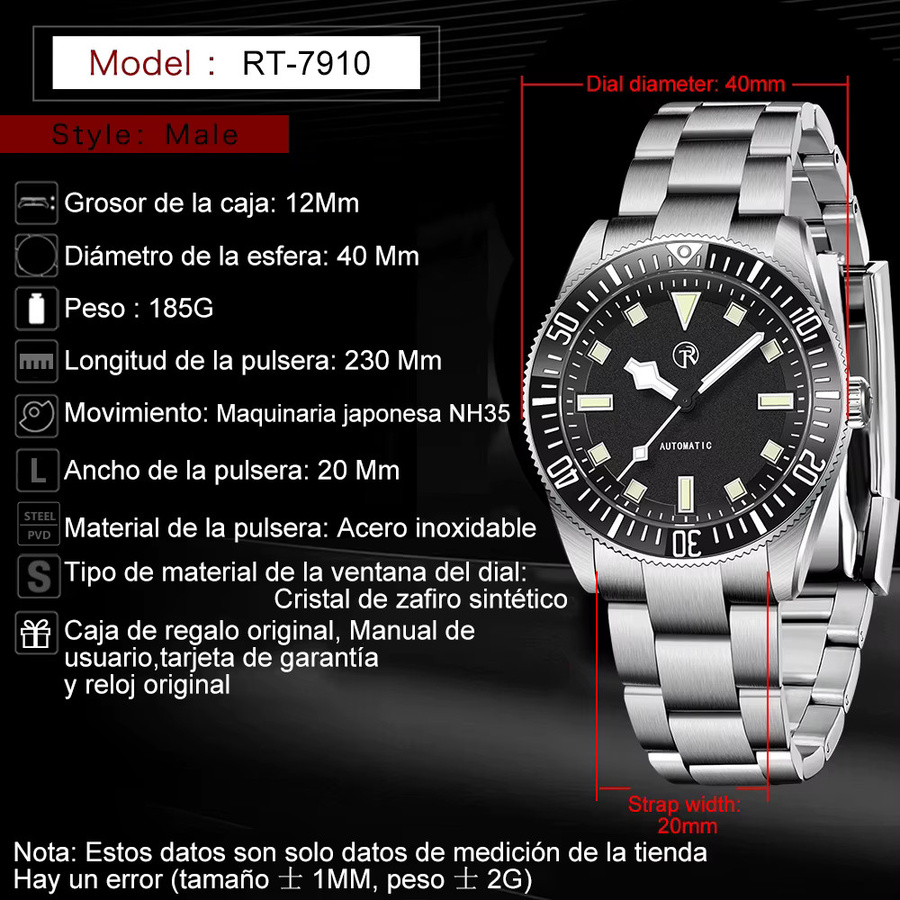 Rollstimi Armbanduhr Automatik, Edelstahl, Blau, Herren - Bild 5