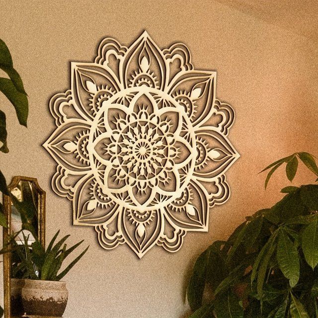 CIFBUY Metallwandkunst Mandala im marokkanisch-indischen Stil für dein Wohnzimmer in Boho-Design - Bild 1