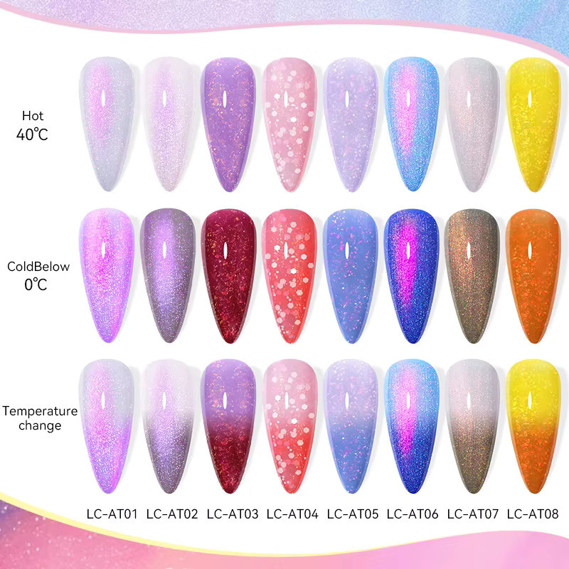 LILYCUTE Auroras Glitter Thermal Gel Nagellack, 7 ml - Bild 2