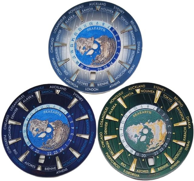 RICHUS Uhrenzifferblatt, 33,5 mm, grün blau, NH35-Uhrwerk, Unisex - Bild 1