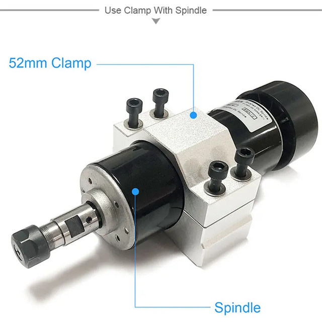 Aluminium CNC Spindel Klemmhalter in Silber mit 52mm Innendurchmesser für Z-Achse Router und Spindelvorrichtung (300W, 500W, 600W) - Bild 1