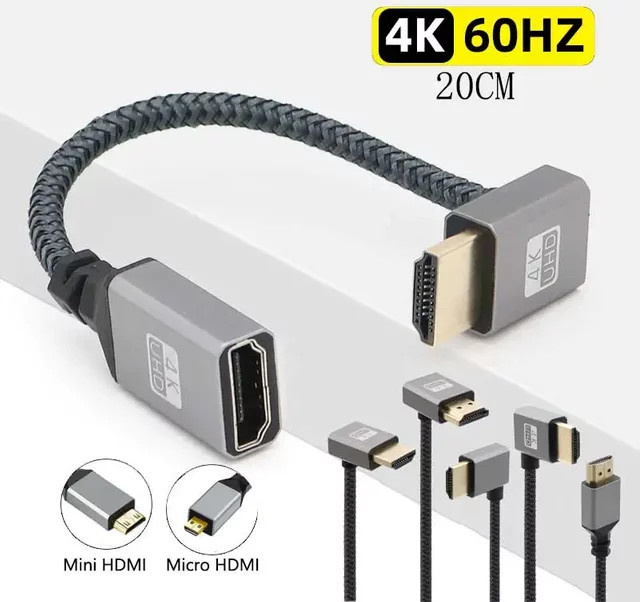 Jasoz HDMI Verlängerungskabel Micro/Mini HDMI Adapter 4K60Hz Stecker auf Buchse - Bild 1