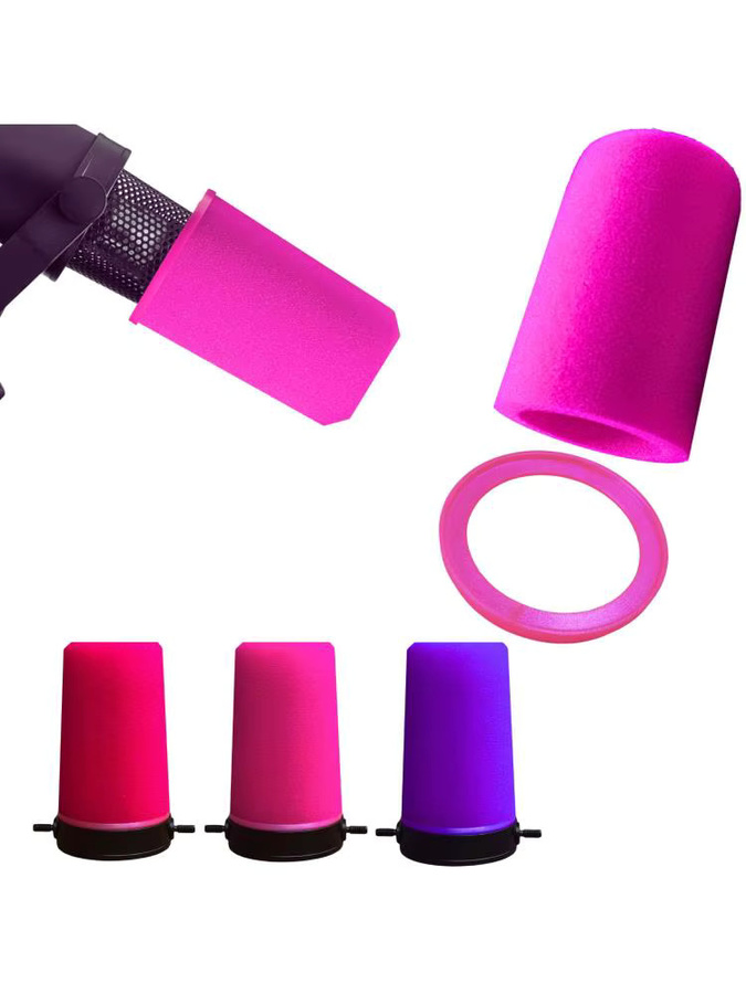 Shure SM7B Zubehör Schaumstoffabdeckungen mit Halterungsring und Pop-Filter RK345 in Pink, Rot und Lila - Bild 4