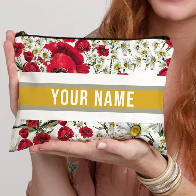 Personalisierte Kosmetiktasche aus Leinwand mit individuellem Namen in Multicolour - Bild 1