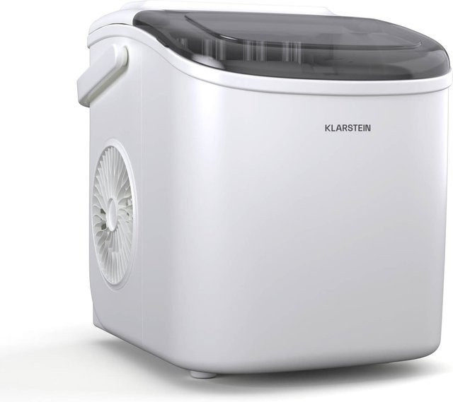 Klarstein Caldwell Eiswürfelmaschine Weiß mit LED-Anzeige, 12 kg Eiswürfel pro Tag, 1,3 Liter - Bild 1