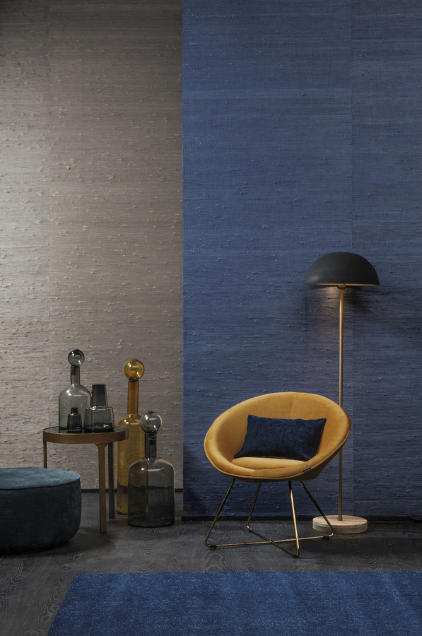 Omexco Tapete Seraya 42 SRA4221 Blau Textil Vlies Natur Design Modern Jute Optik - Bild 1