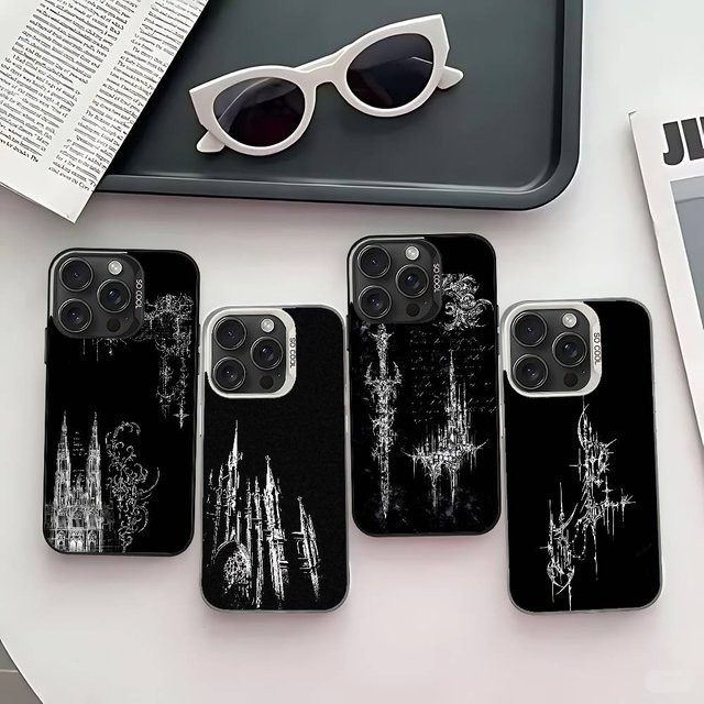 Cyber Sigil Cross Handyhülle für iPhone 11 bis 17 Pro Max, stoßfeste Abdeckung in Silber und Schwarz - Bild 1