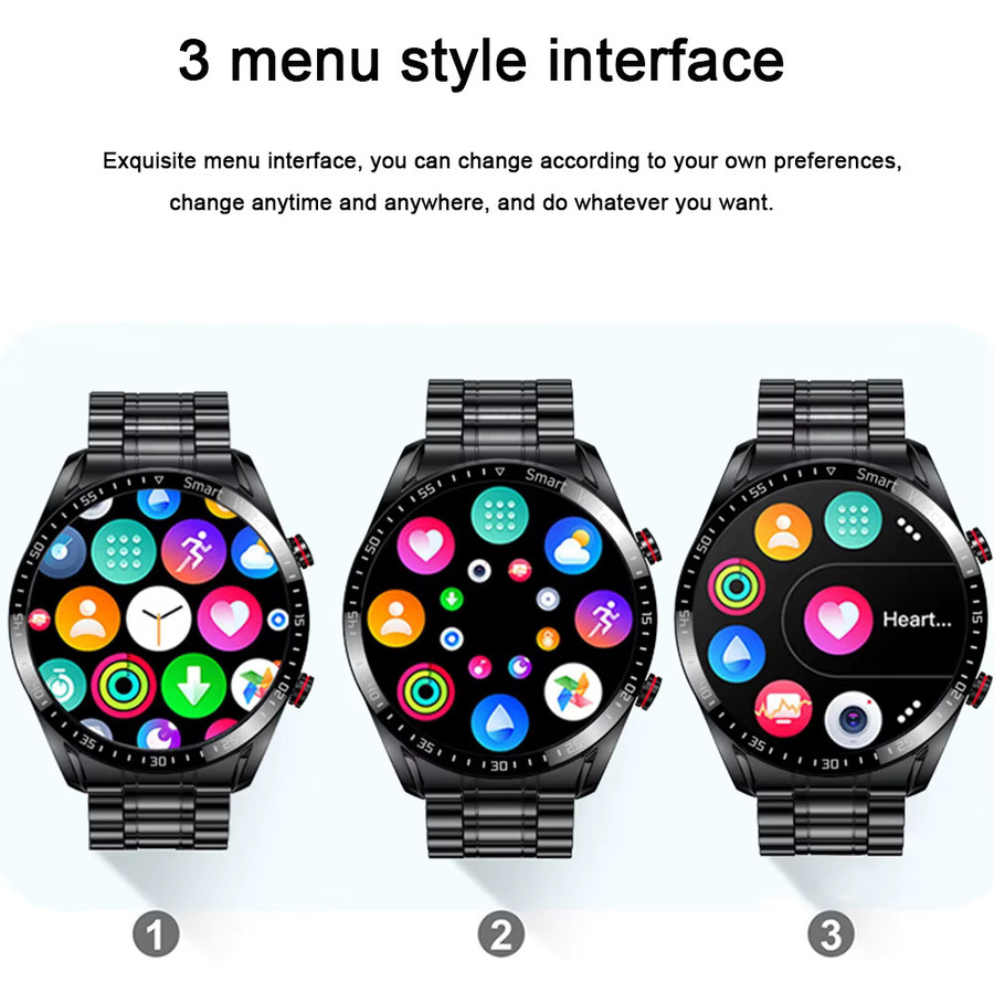 ChiBear Smartwatch, Schwarz, Unisex, GPS, Herzfrequenz, Wasserdicht - Bild 6