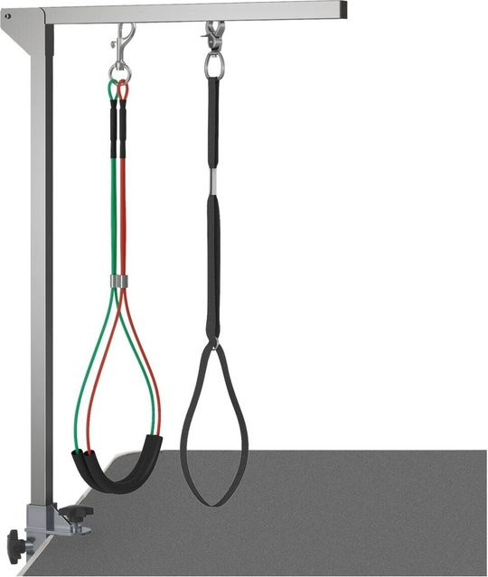 PawHut Haustier Fellpflege-Halter mit Klemme aus Aluminium in Silber, B/H/L: 8 x 36 x 74 cm - Bild 2