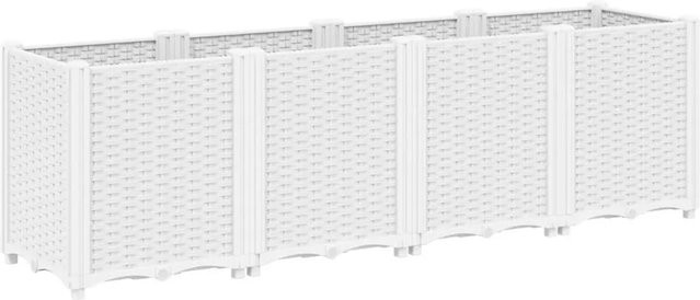 vidaXL Pflanzkübel aus Kunststoff in Weiß B: 160 cm, T: 40 cm, H: 53 cm - Bild 1