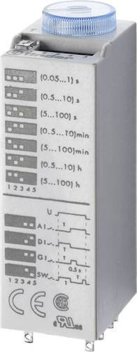Finder Zeitrelais 85.04.0.125.0000 in Silber, 125V DC/AC, Zeitbereich: 0,05 - 360000s, 4 Wechsler, Plug-in - Bild 1