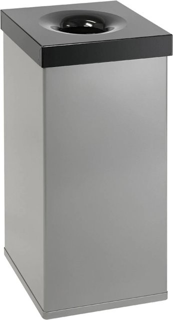 PROREGAL Selbstlöschender Eckiger Abfallsammler aus Aluminium, 110 Liter, Farbe: Grau und Schwarz, H x B x T: 76,5 x 37 x 37 cm - Bild 1