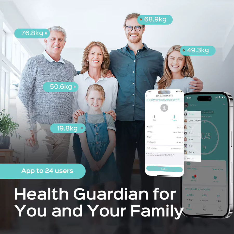 Icomon Intelligente WiFi-Körperfettwaage in Schwarz mit digitaler Zusammensetzungsanalyse für dein Fitness-Tracking - Bild 5