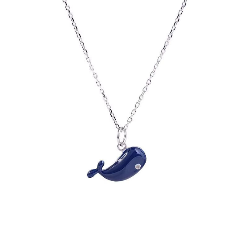 GaGa-Duck Halskette, 925 Silber, blau, Wal - Bild 5