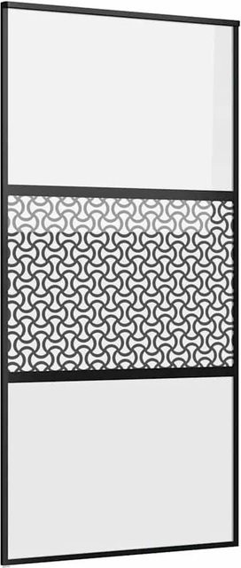 vidaXL Schiebetür modern in Schwarz aus Aluminium und Glas, B: 102,5 cm, H: 205 cm - Bild 1