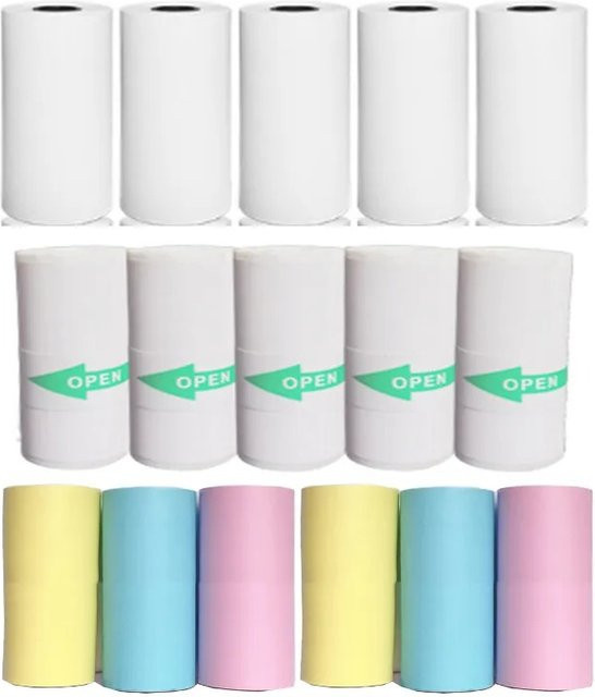 Selbstklebendes Thermopapier für Mini-Fotodrucker in Weiß, B/H: 57 x 25 mm - Bild 1