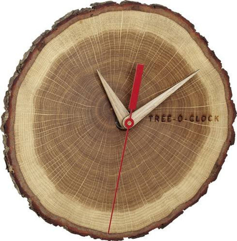 TFA Dostmann Quarz Wanduhr aus Echtholz in Braun, B/H/T: 17,2 x 18 x 4 cm - Bild 1