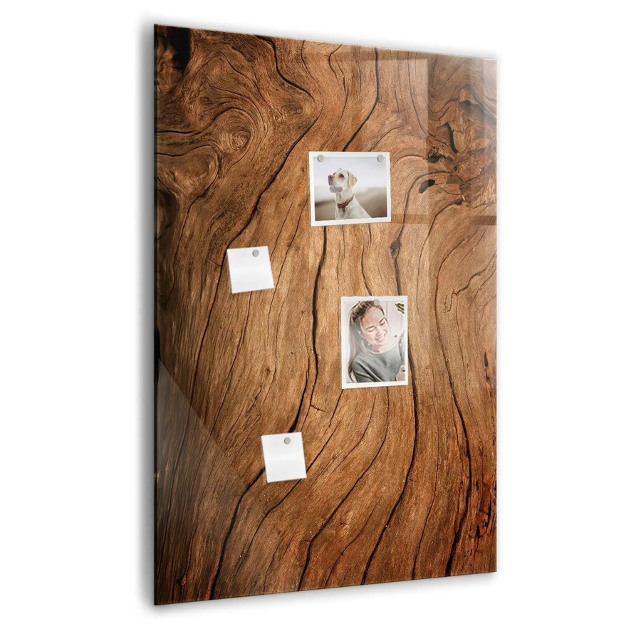 Tulup Glasmagnettafel in Weiß mit altem Holzdekor, B: 70 cm, H: 100 cm - Bild 2