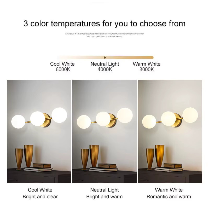 Vikotou LED Wandleuchte mit Milchglas-Kugel in Schwarz und Gold für Küche und Esszimmer mit G9 Fassung - Bild 2