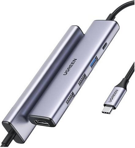 UGREEN 5-in-1 USB-C Dockingstation CM478 mit HDMI, USB-A und USB-C in Grau - Bild 3