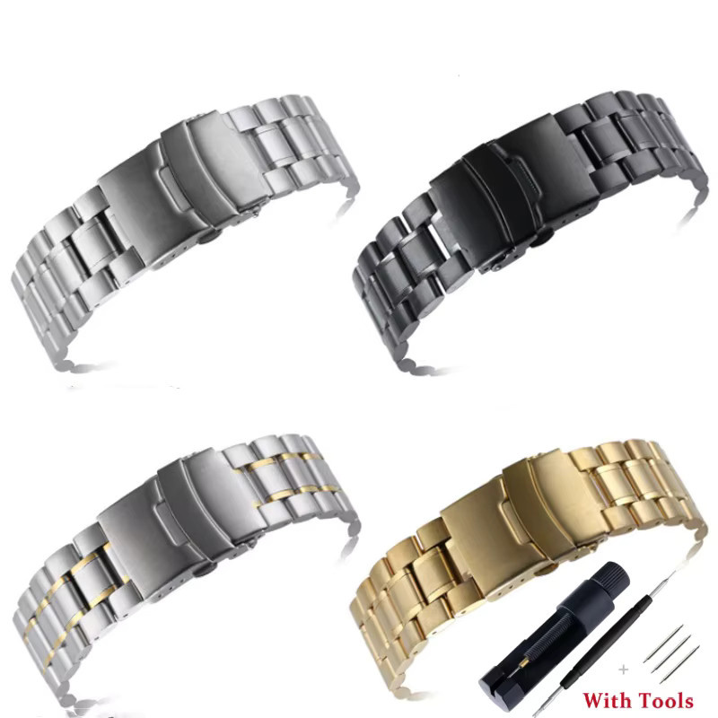 Zhangeer Uhrenarmband Edelstahl, Silber, Unisex, 18 20 22 24 mm - Bild 3
